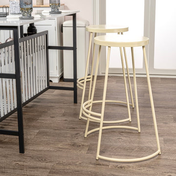 Hula 28.75" Modern Designer Iron Curved Backless Bar Stool
